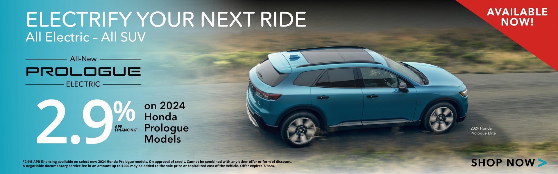 All New Prologue Electric SUV 2.9% APR
